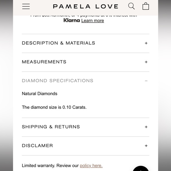 Pamela Love Diamond Raindrop Huggie (Single) - Picture 8 of 10